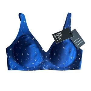Knix NWT Women's M Navy Gold Sagittarius Revolution V-Neck Bra Celestial